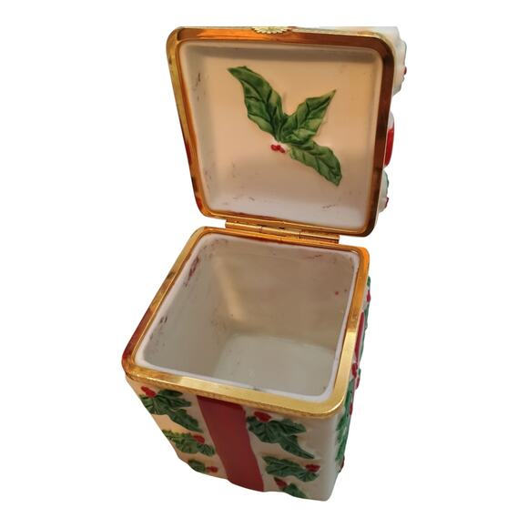 Partylite Santa Claus Bag Of Toys Present Candle Holder-Trinket Box Ceramic - Picture 7 of 11